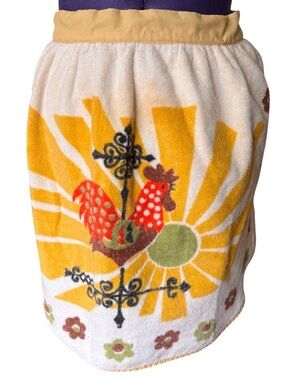 Vintage Apron Sunburst Rooster Kitchen Apron Retro Sunburst